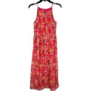 Stitch Fix Red Floral Boho Midi Dress NWOT Sz Small Vacation Party Church